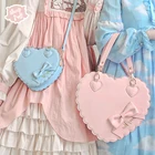 Новинка 2021, оригинальная сумка через плечо в форме сердца с печеньем, маленькая сумка-мессенджер большого размера с милым бантом в стиле 