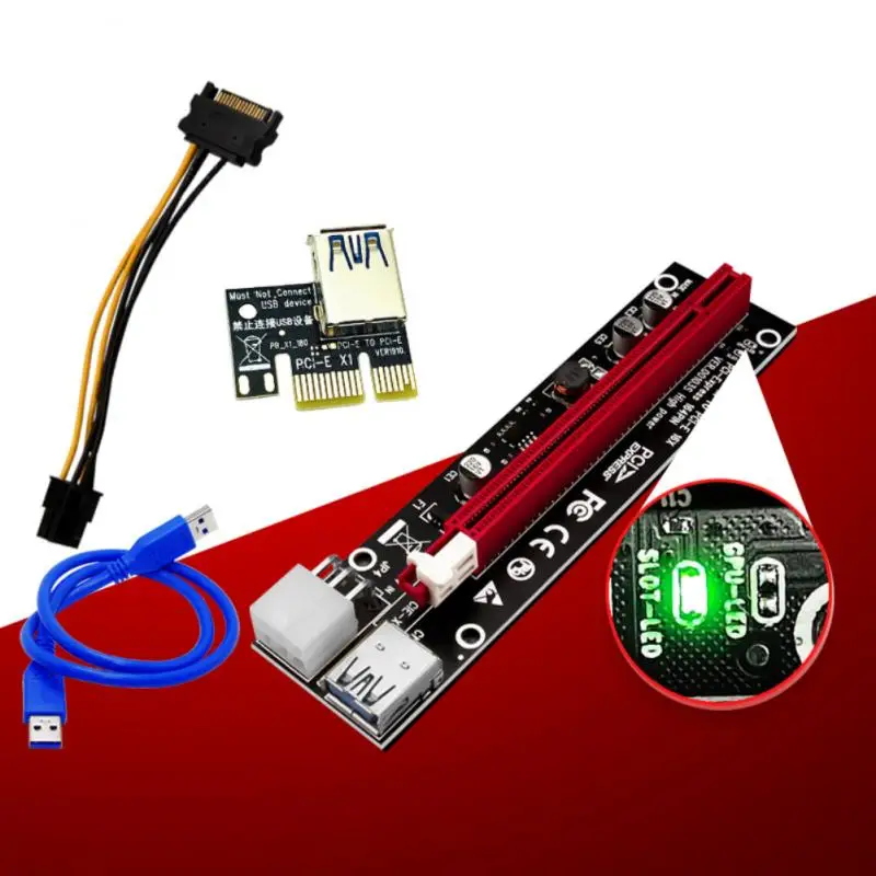 

PCI Express X4 20Gb 1 To 6 Riser Card PCI-E To PCI-E Adapter PCIE Slot 1 X 6-port USB 3.0 Riser Extender For BTC Mining New