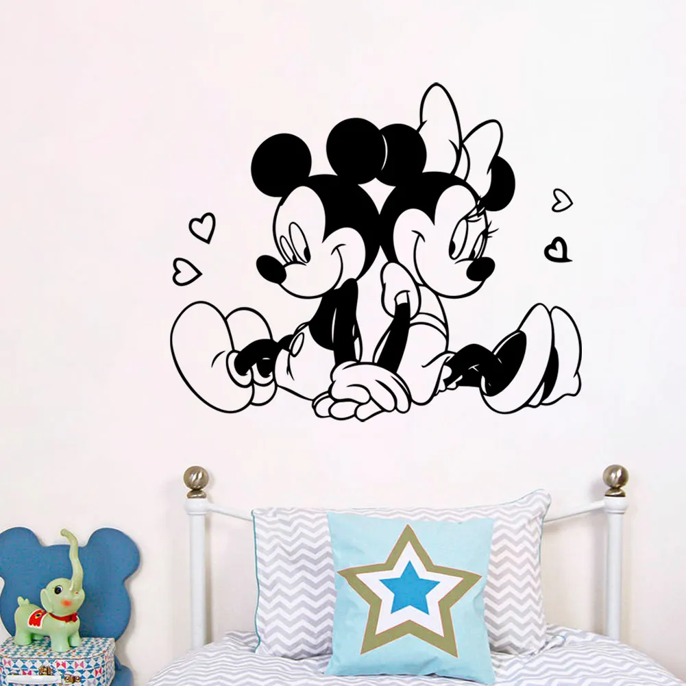 Дисней Микки Минни Маус в любви настенные художественные наклейки фрески для