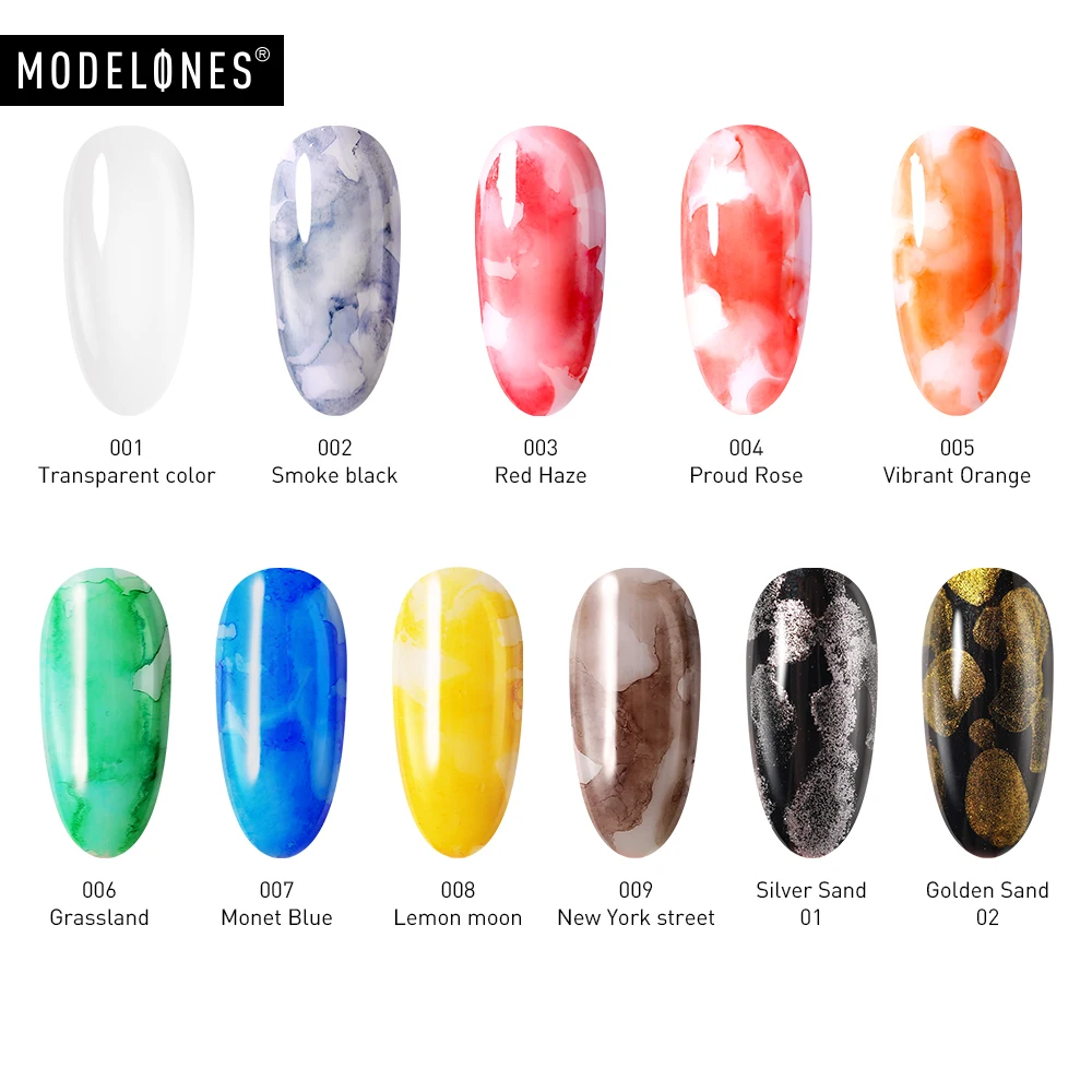 Modelones красочный цветок УФ-гель для ногтей Дизайн Серебро Золото Цветущий