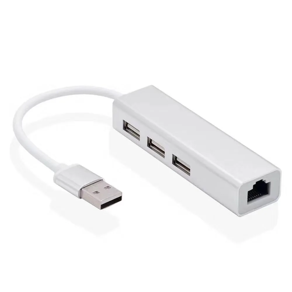 USB/Micro-USB Ethernet с 3-портовым USB-концентратором 2.0 Сетевая карта RJ45 Lan Адаптер USB-Ethernet