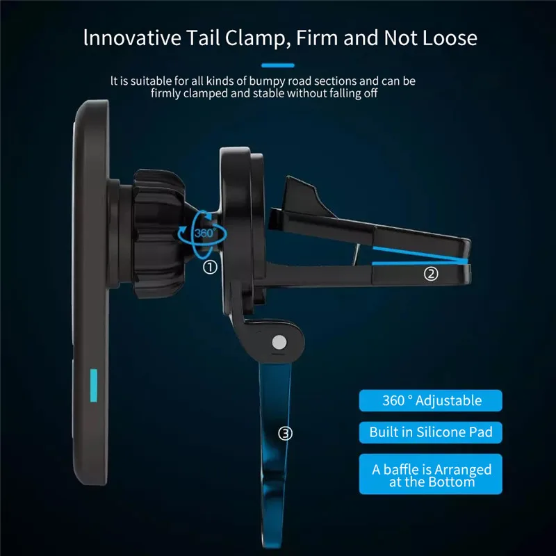 

15W Magnetic Wireless Car Charger Mount For iPhone 12 Pro Max Mini For Magsafe Fast Charging Wireless Charger Car Phone Holder