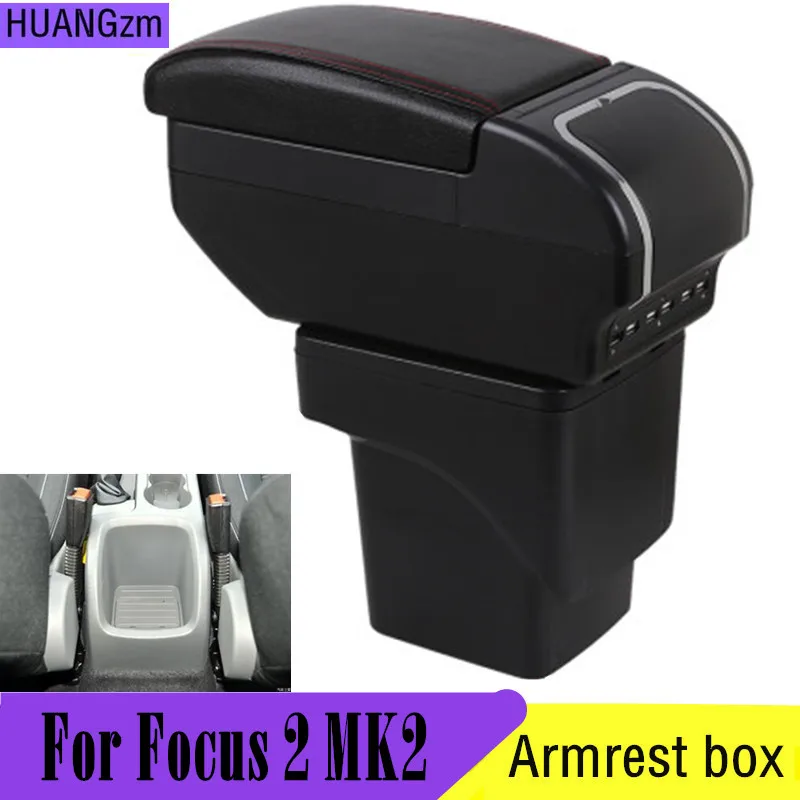 Большой подлокотник для Ford Focus 2 MK2 2005 2011 центральной консоли контейнер хранения