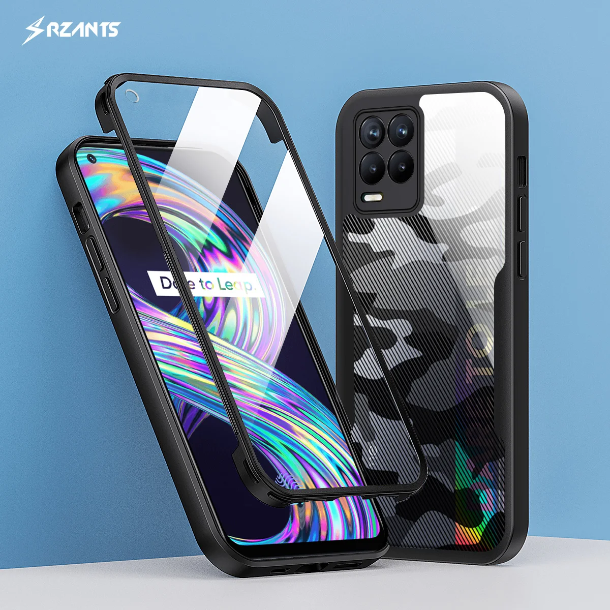

For OPPO Realme 8 Realme 8 Pro Case [360 Full Body] Camouflage Bettle Clear Cover WITHOUT Built in Screen Protector Casing