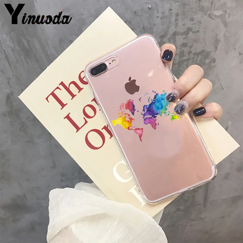 Yinuoda Дорожная карта мира план самолета высокий чехол для телефона iPhone 8 7 6 6S Plus X XS max 10 5 5S SE XR Coque Shell
