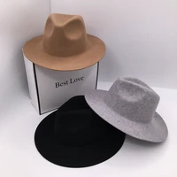 winter wool hat without any decoration black gray white fedora for men and women