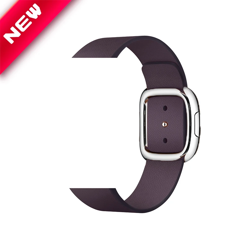 SL eggplant purple Кожаный ремешок для Apple Watch 4 5 ремешок 44 мм/40 мм iwatch 3 ремешок 42 мм/38 мм correa Современный браслет ремень аксессуары для часов 4 3 2 1 5 - Цвет ремешка: SL eggplant purple