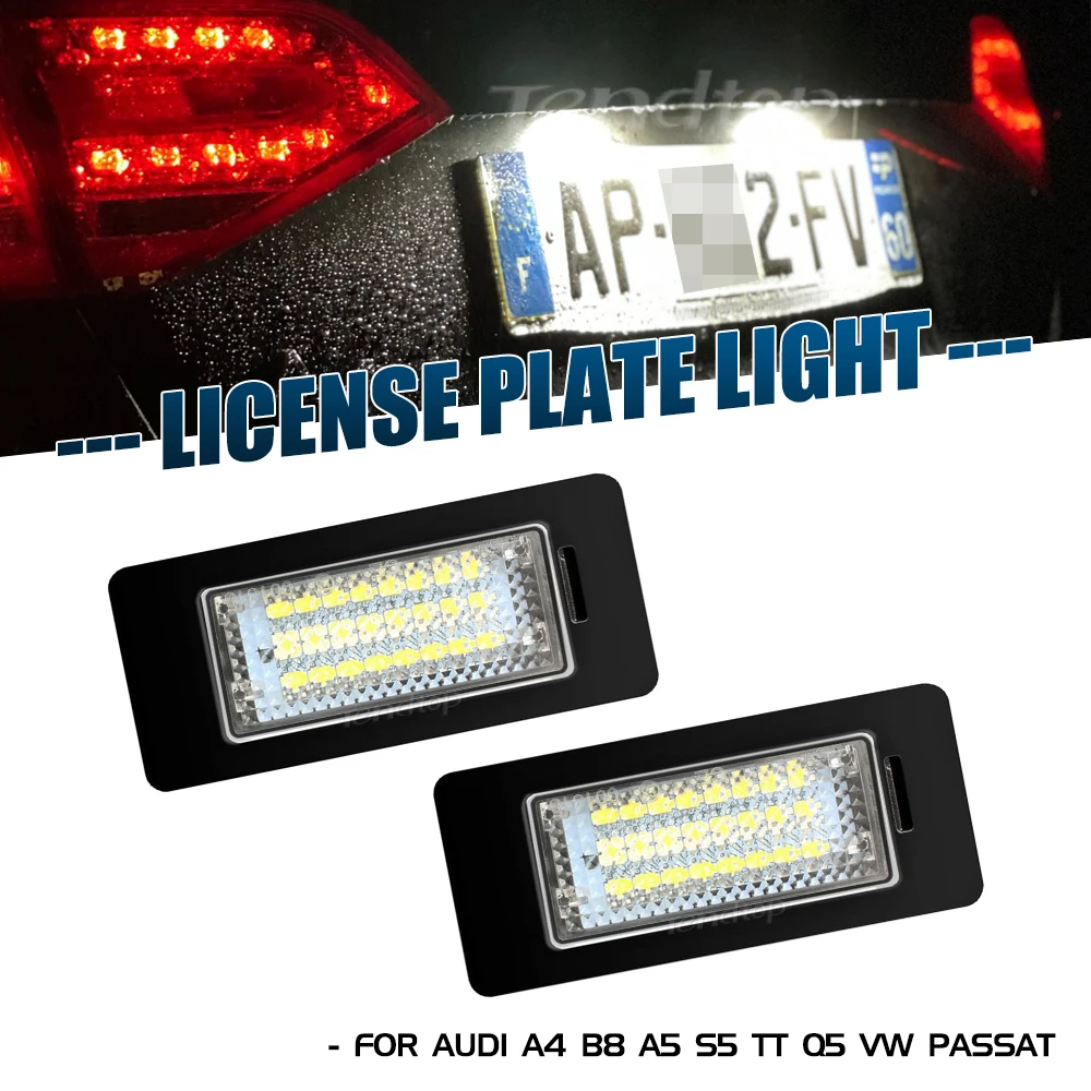 

Canbus Led License Plate Light Number Plate Lamp For Audi A4 B8 A5 S5 A6 S6 A7 Q5 TT TTS 2D Volkswagen VW Golf MK6 Jetta Passat