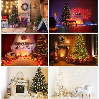 christmas theme indoor photography background christmas tree fireplace children portrait photo backdrops 21710 chm 03