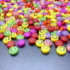 100 шт.лот, 7 мм, овальные акриловые бусины с отверстием, бусины со смайликом для изготовления ювелирных изделий, браслетов-шармов сделай сам, ожерелье