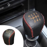 muchkey leather gear shift knob cover for nissan sentra 2012 2018 tiida 2011 2016 x trail 2008 2013 6 speed manual shift lever