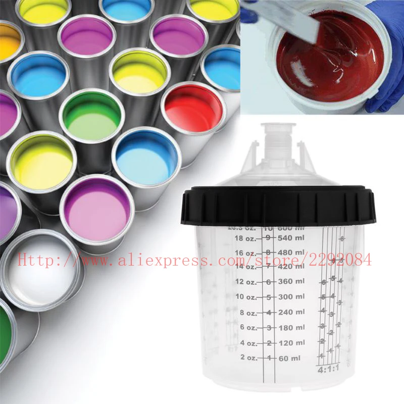 10 Uds pistola de pintura mezcla Copa PPS tipo H/O taza Spray pistola tanque pps tanque 160/400/600/800ml desechables pintura taza