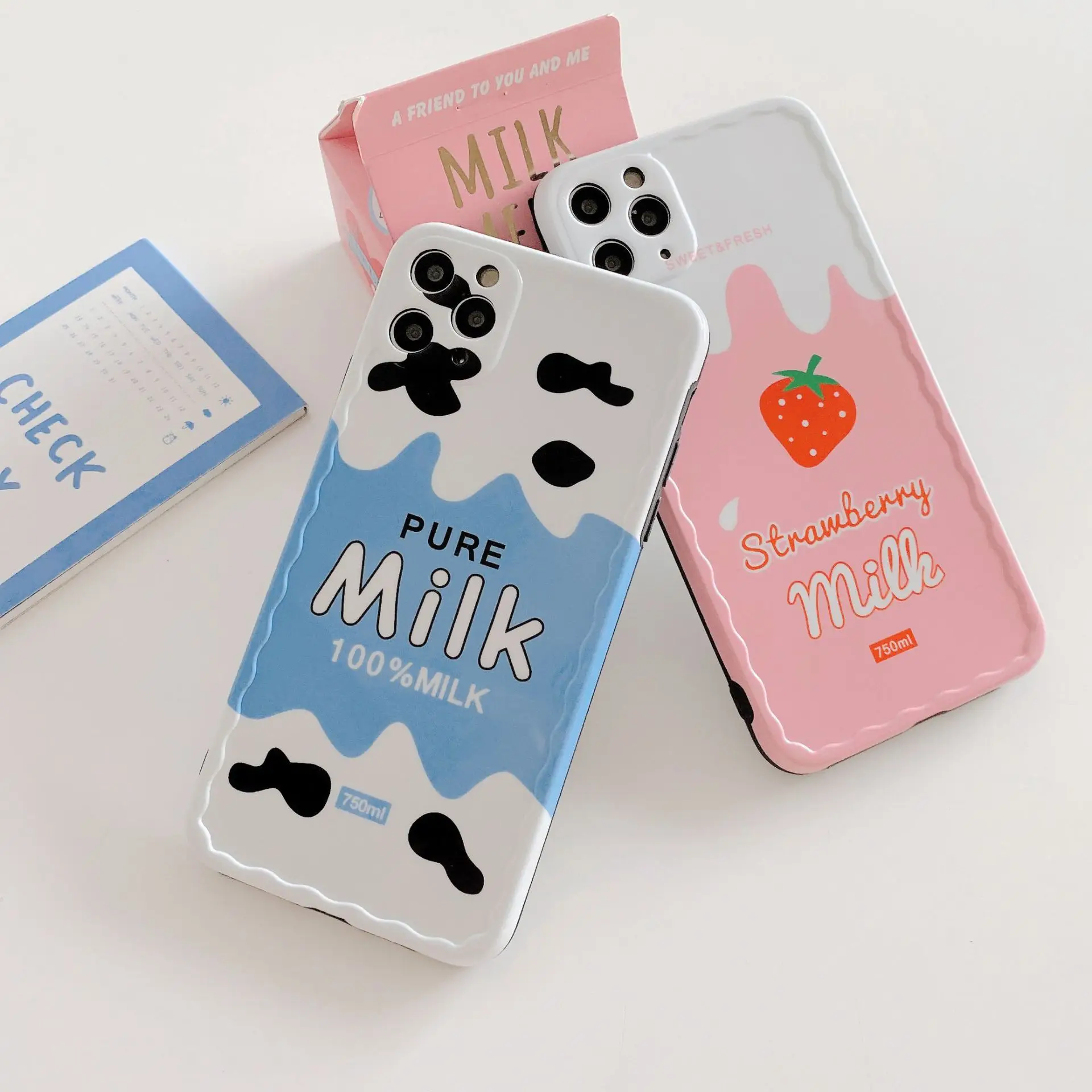 

Cute Fruit Strawberry Drink Milk Korean Phone Case For iPhone 11 Pro Max Xr X Xs Max 7 7 Puls 7 8 Puls Cases Soft Silicone Cover