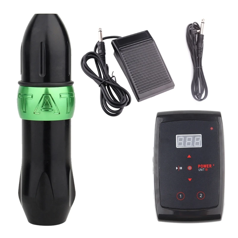 

2021 New Conjunto de arma rotativa tatuagem lcd power maquiagem permanente forte motor