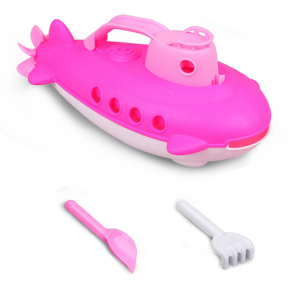 pink Подводная лодка игрушка Детские Игрушки для ванны пляжные игрушки лодка с спиннингом сзади пропеллер Душ Ванна Детские игрушки для детей - Color: pink