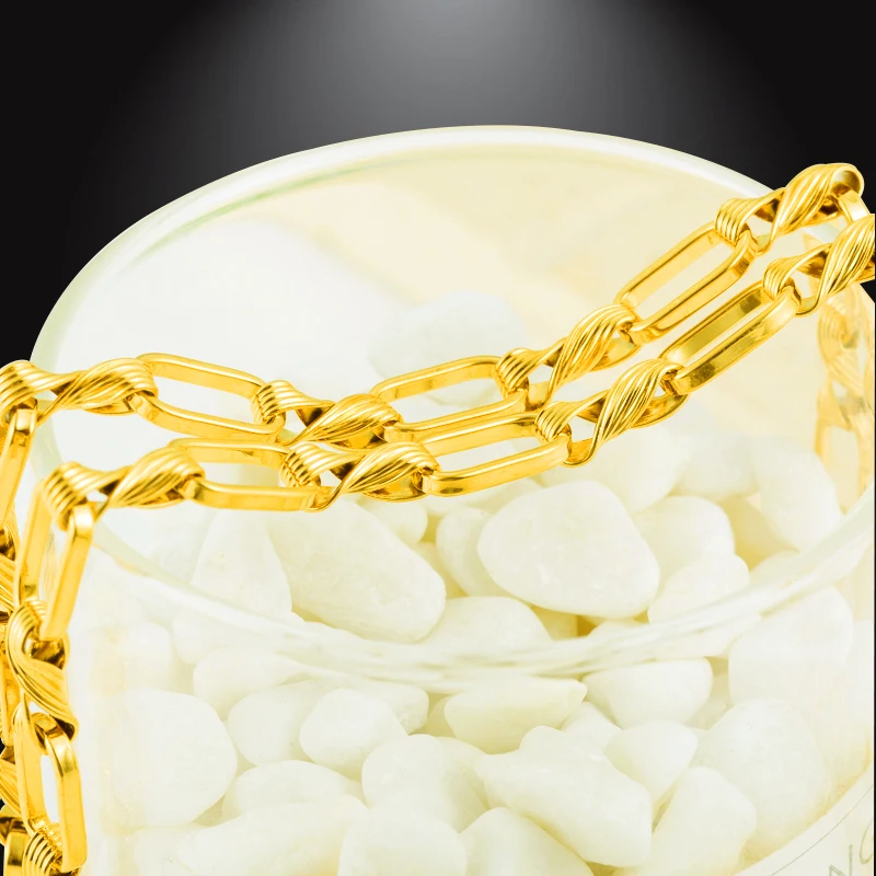 Золотая индийская цепь ожерелье большое твист для женщин Африканский квадратный