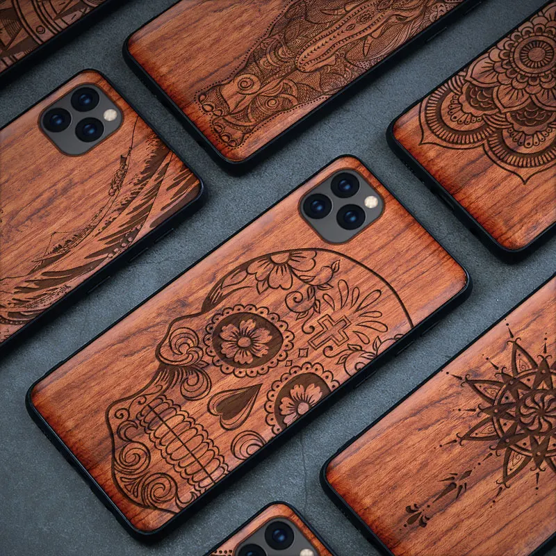Natural Wood Case For Samsung Galaxy Note 20 Ultra S10 S20 Plus Wood Case For iPhone 13 Pro 11 12 Mini 7 8 Plus XR XS Max