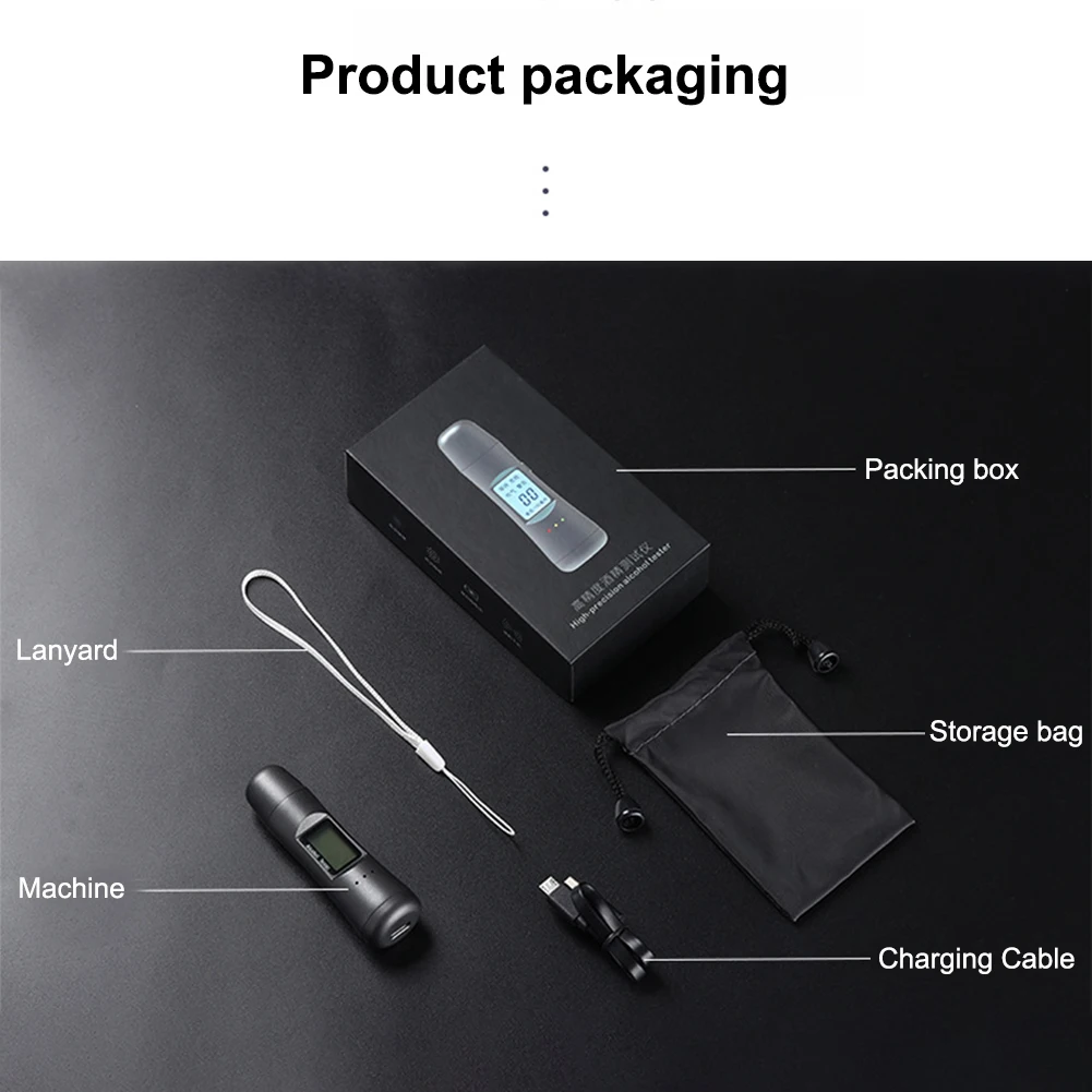 

Rechargeable Digital Alcohol Breath Tester Portable Breathalyzer Analyzer LCD Detector Handheld Digital Alcohol Tester with USB