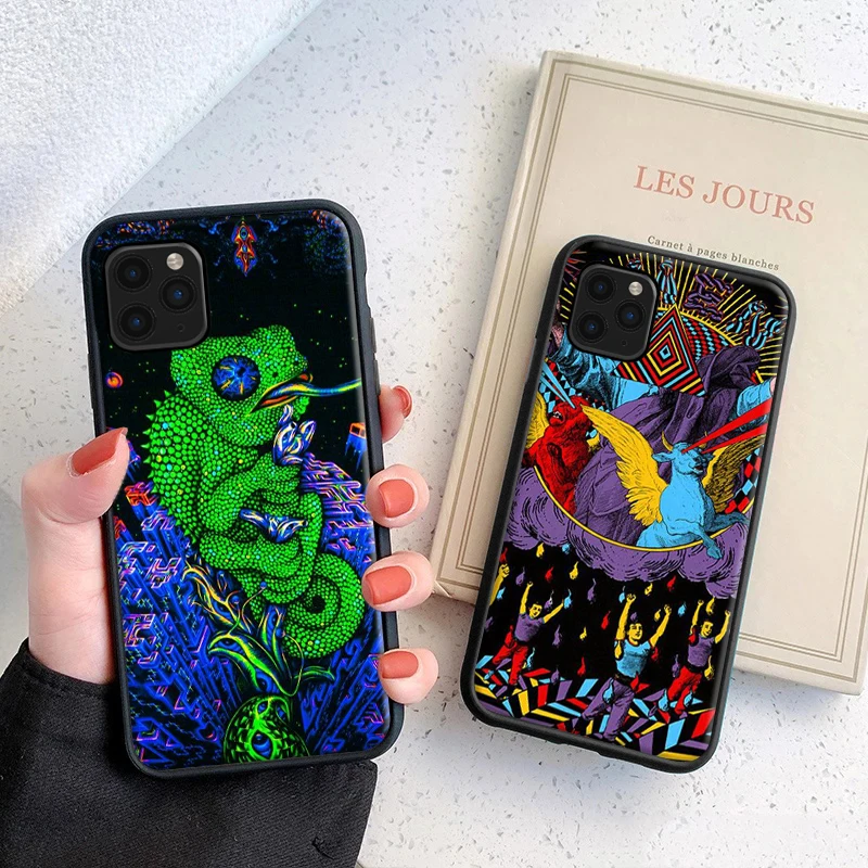 

Colourful Psychedelic Trippy Art Phone Case For iPhone 6 6S 7 8 X XS XR 11 12 13 13 Pro Mini SE 2020 Mandala Chakra Yoga Coque