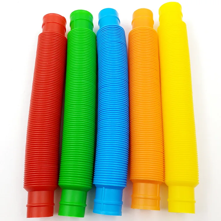 

New Pop Tube Colored Stretch Plastic Tube Telescopic Bellows Children's Stress Relief Toys Stress Reliever Toys Stress Relief