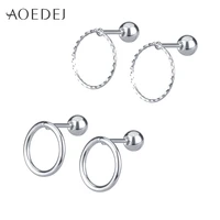aoedej 316l stainless steel stud earrings hip hop earring for men women punk jewelry ear cartilage brincos