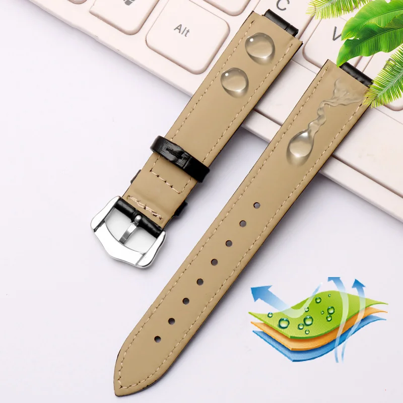 Ремешок из натуральной кожи для наручных часов выпуклый браслет с воздушными