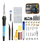 Электрический паяльник 80 Вт, пирографический инструмент для резьбы, инструмент для резьбы по дереву, набор для пайки с тиснением, регулируемой температурой