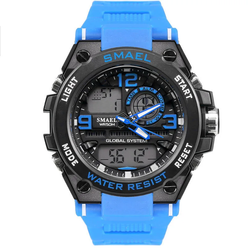 BU Shock Luxuly мужские наручные часы золотые цифровые часы мужские водонепроницаемые 50 м светодиодный часы мужские часы с большим циферблатом мужские спортивные часы - Цвет: BU