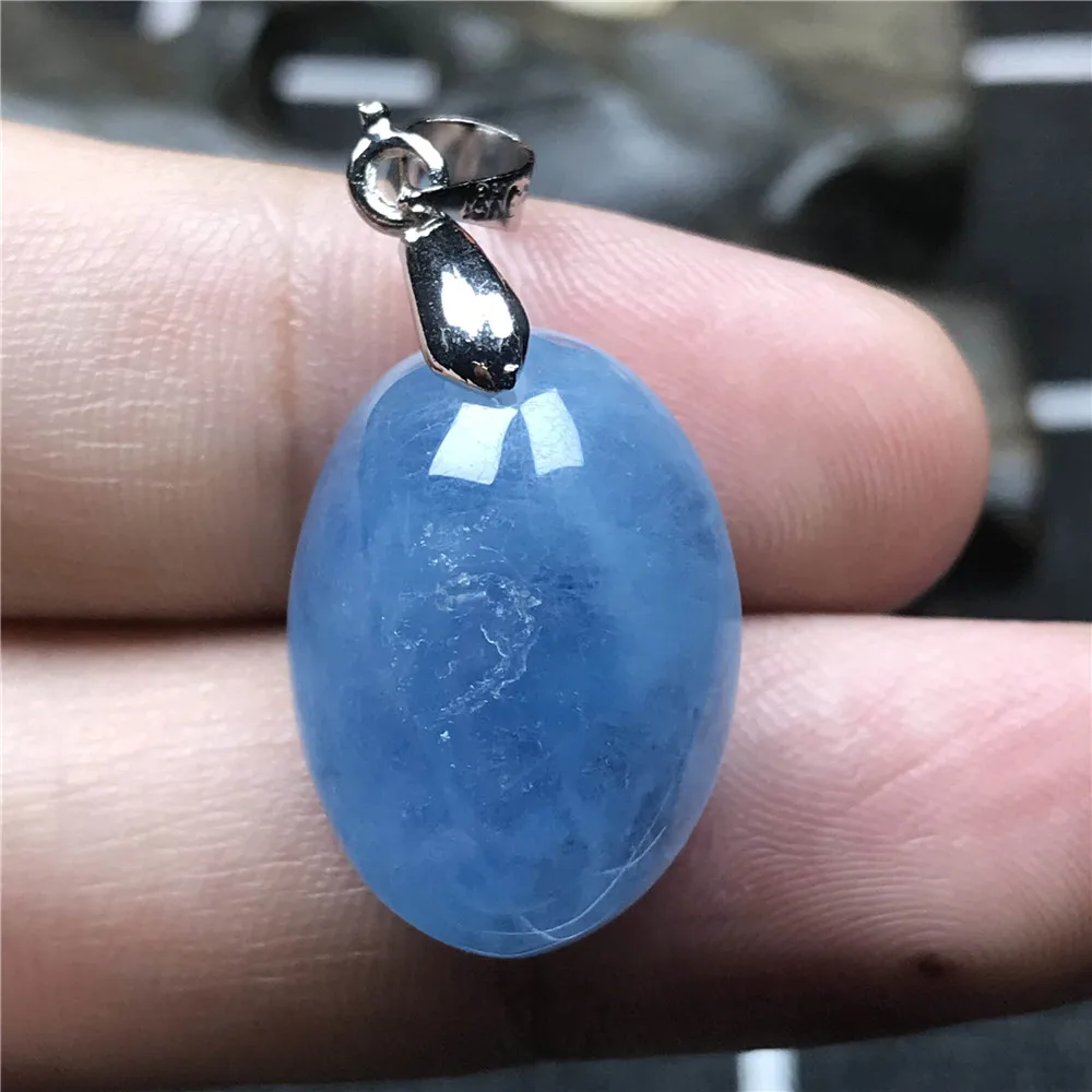 

Natural Blue Aquamarine Necklace Pendant Jewelry For Women Men Health Gift 20x15x9mm Beads Water Drop Crystal Stone Silver AAAAA