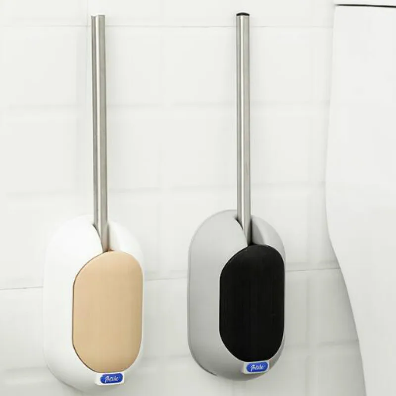 No dead corner wash toilet brush long handle angle soft hair wall-mounted household cleaning kit LB911337 | Обустройство дома