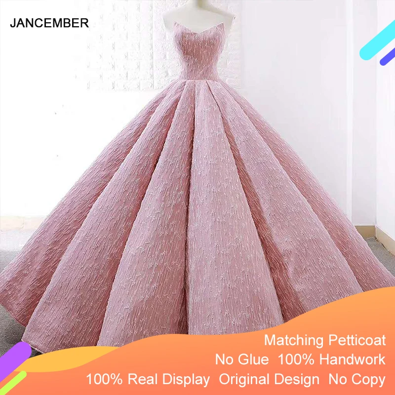 J66675 Jancember розовое платье Quinceanera 2020 бальное без бретелек длиной до пола Вечерние