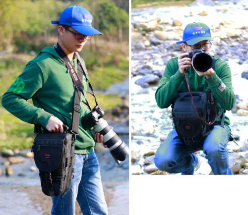 Профессиональная сумка для камеры чехол телеобъектива водонепроницаемый Canon Nikon