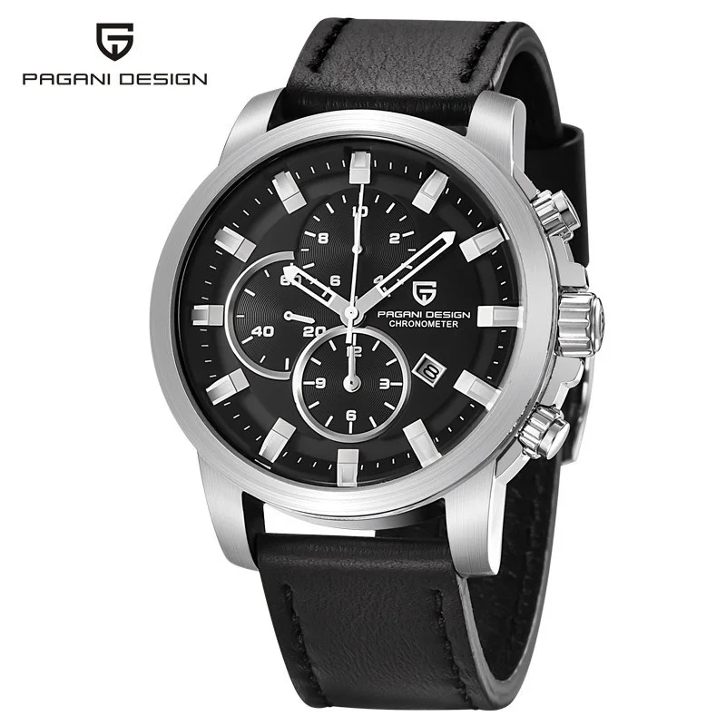 

Famous Brand Quartz Watch For Man 6 hands show at dial Chronograph Movement Mens Watch Business Male Wrist Watch A417