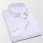 Мужская рубашка с длинным рукавом, белая, черная, синяя приталенная деловая одежда, 2020