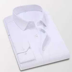 Мужская рубашка с длинным рукавом, белая, черная, синяя приталенная деловая одежда, 2020