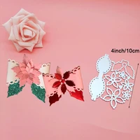 christmas reindeer poinsettia bow bowknot metal cutting dies stencil for diy scrapbooking album decorative cards making