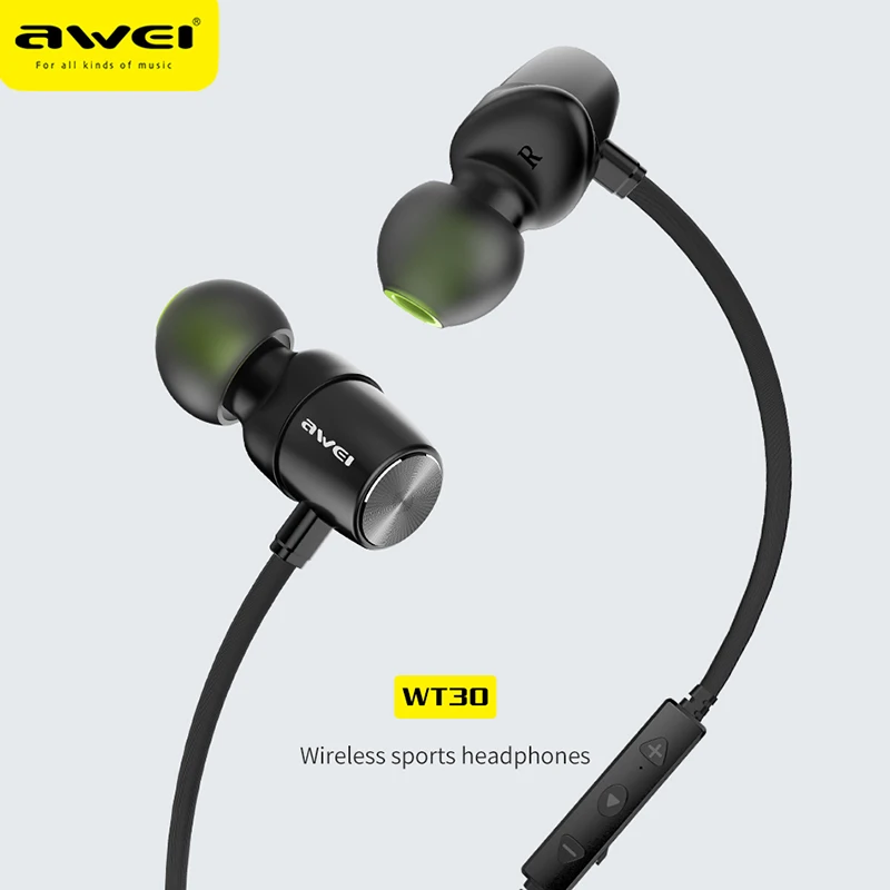 AWEI WT30 беспроводные Bluetooth наушники водонепроницаемые гарнитура с микрофоном