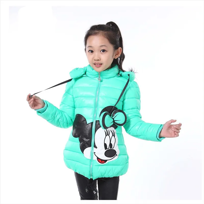 Kids Clothes Girls Jacket Autumn Winter Warm Hooded Jackets For Girl Fashion Coats Cartoon High Quality Down Outerwear | Детская одежда