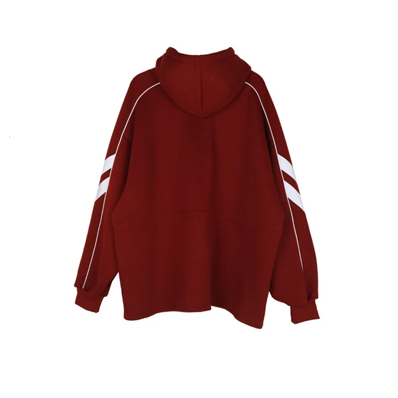 TWOTWINSTYLE повседневное шнурок хит цвет Женские кофты с капюшоном воротник фонарь длинным рукавом Свободная Толстовка женская одежда