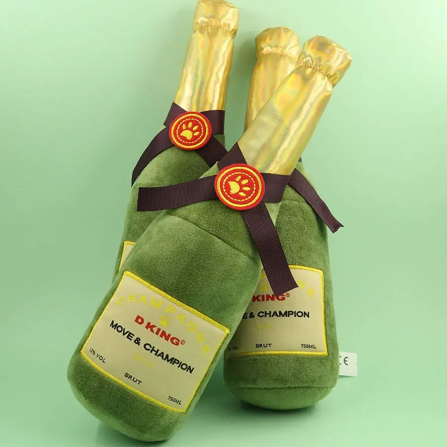 Плюшевые игрушки для собак бокал шампанского ПЭТ писклявые подарок большой