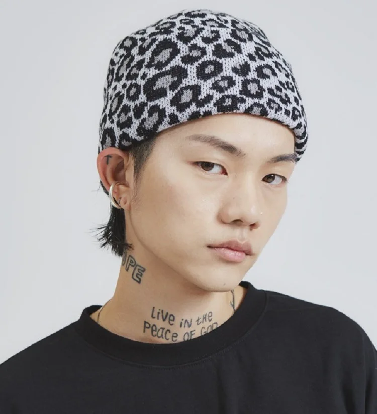 

Beanie Hats for Women Fashion Designer Beanie Cap Men Korea Dongdaemun Leopard Print Beanie Unisex Keep Warm Couple Models