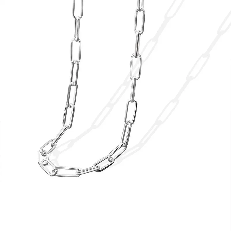 

Fashion Women Men Link Chain Necklace S925 Silver Necklace Women Men Lovers Necklace Jewelry Gift