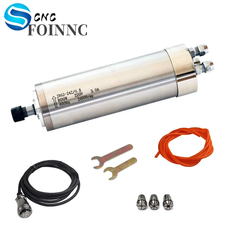 CNC Water Cooling Spindle Motor 62mm 800w ER16 JR62-24Z/0.8 220V 24000 rpm water Cooled Spindle For DIY CNC Milling Machine