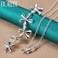 doteffil 925 sterling silver 16182022242630 inch chain flower long pendant necklace for woman wedding engagement jewelry