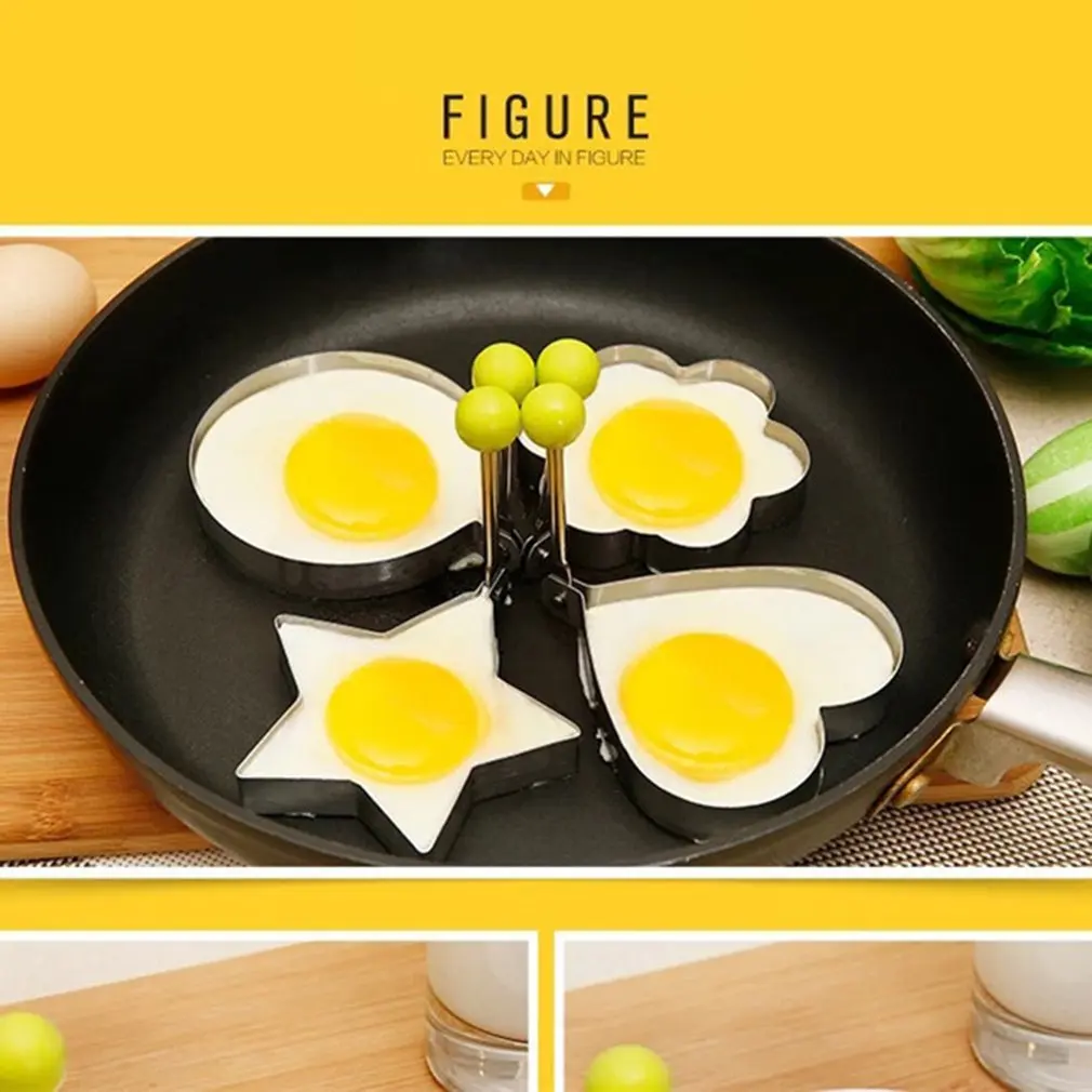 

Stainless Steel Form For Frying Eggs Tools Breakfast Omelette Mold Device Pancake Ring Egg Shaped Kitchen Tool Pentagram