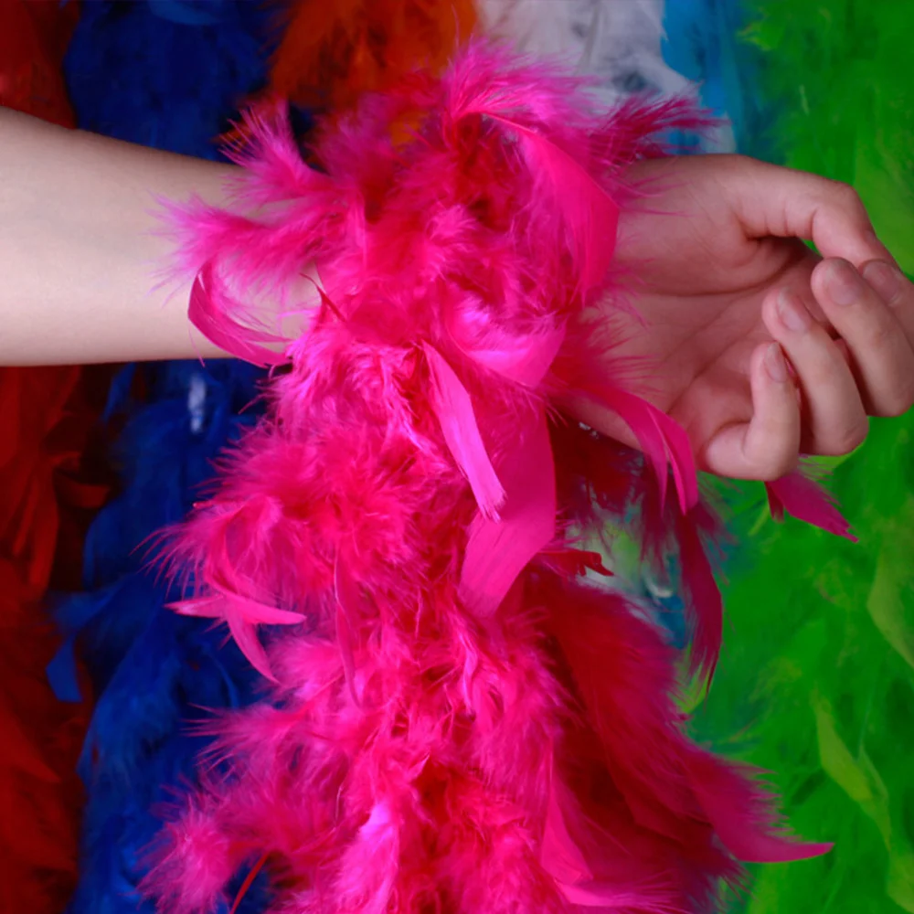 

2pcs 1.8M Creative Turkey Feathers Hanging Decorative Feather Boa for Carnival Parade Party Performs (Red)