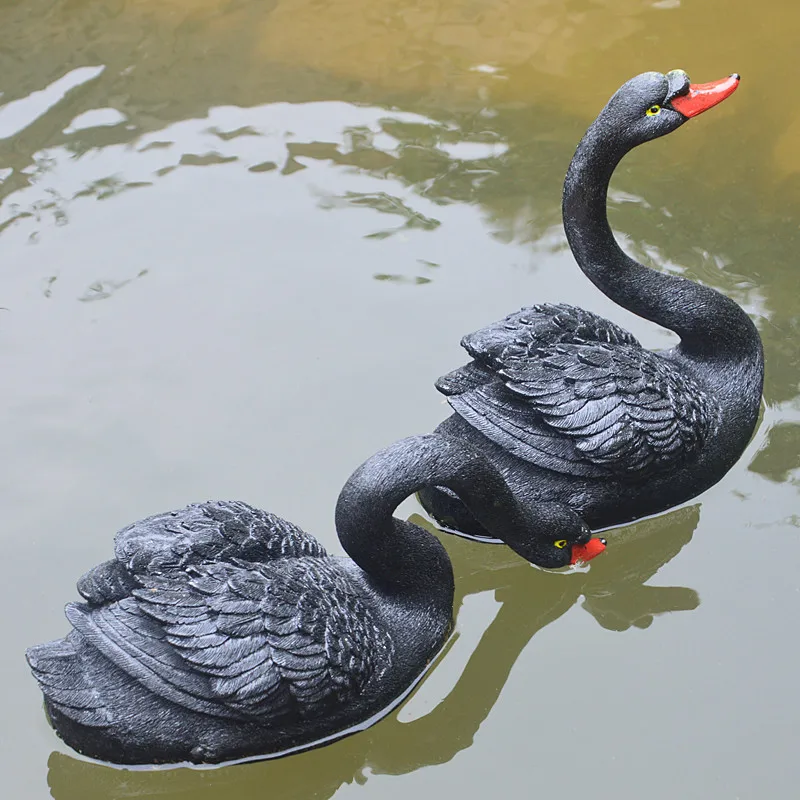 

Resin Floating White Black Swan Outdoor Garden Pond Fish Tank Decorative Swimming Swan Sculpture For Garden Decor Ornament