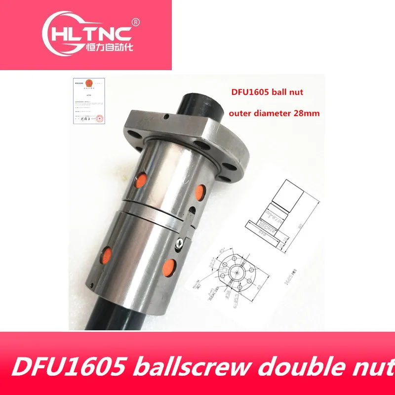 DFU1605 RM1605 шариковый винт двойная гайка 16 мм для ЧПУ DIY резьба части машины|Линейные