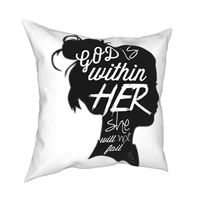 god is within her she will not fail girl pillow case home decor cushion cover throw pillows for living room sofa car seat