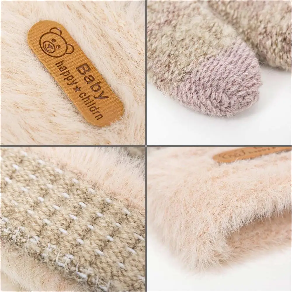 2019 Модные Детские Зимние перчатки для мальчиков и девочек вязаные мягкие зимние